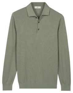 Thomas Maine Solid Color Half Milano Knit Trui Groen