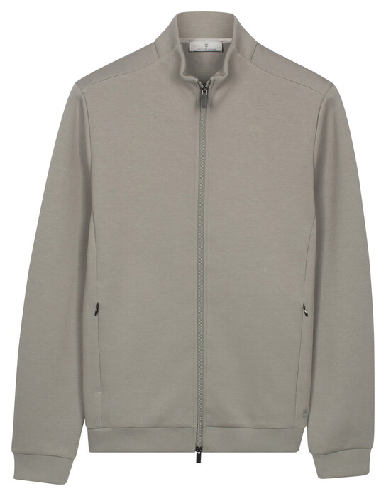 Thomas Maine Sweat Cardigan Full 2-Way Zip Doubleface Interlock Vest Groen
