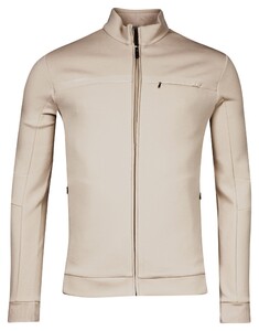 Thomas Maine Sweat Cardigan Full Zip Doubleface Vest Greige