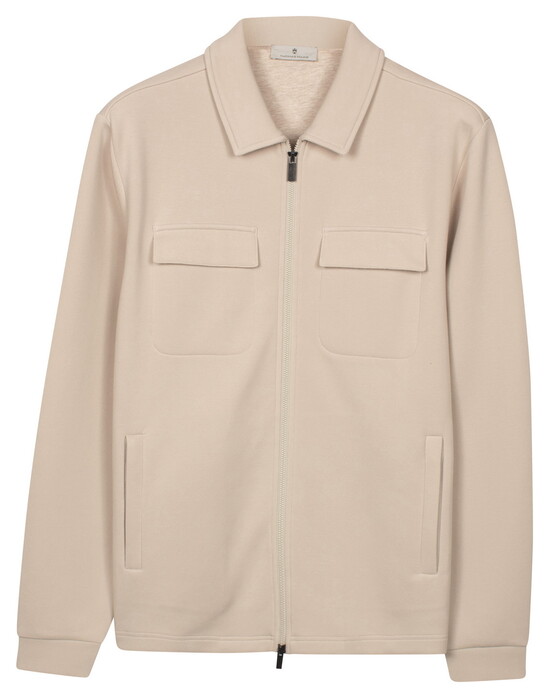 Thomas Maine Sweat Double Chest Pocket Two-Way Zip Overshirt Kitt