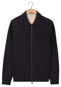 Thomas Maine Sweat Full Zip Double Chestpocket Vest Navy