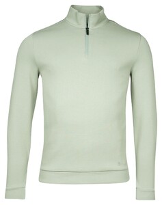 Thomas Maine Sweat Half Zip Doubleface Trui Dusty Green
