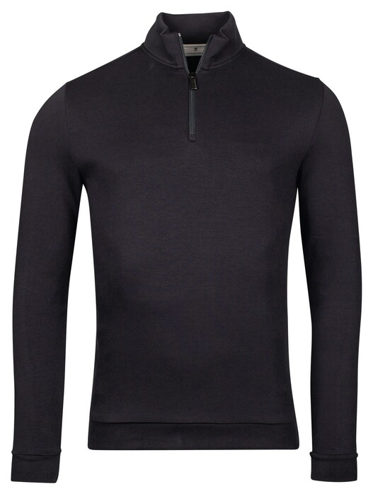 Thomas Maine Sweat Half Zip Doubleface Trui Navy