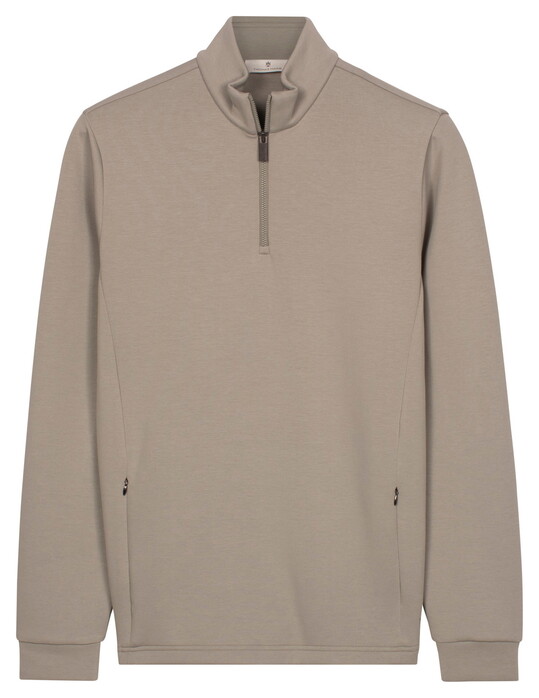 Thomas Maine Sweatshirt Half Zip Doubleface Interlock Trui Groen