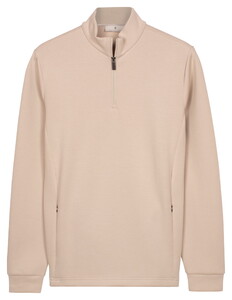 Thomas Maine Sweatshirt Half Zip Doubleface Interlock Trui Kitt