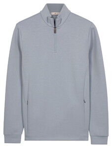 Thomas Maine Sweatshirt Half Zip Doubleface Interlock Trui Licht Blauw