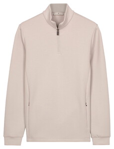 Thomas Maine Sweatshirt Half Zip Doubleface Interlock Trui Licht Grijs
