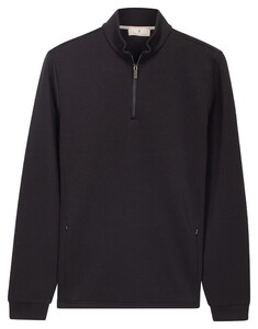 Thomas Maine Sweatshirt Half Zip Doubleface Interlock Trui Navy