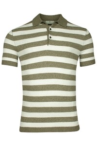 Thomas Maine Terry Cloth Knitted Short Sleeve Poloshirt Greengrey