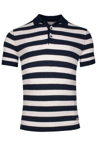 Thomas Maine Terry Cloth Knitted Short Sleeve Poloshirt Ink Blue