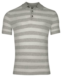 Thomas Maine Terry Cloth Knitted Short Sleeve Poloshirt Light Grey