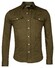Thomas Maine Texture Parma Cotton Compact Knit Overshirt Dark Olive