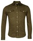 Thomas Maine Texture Parma Cotton Compact Knit Overshirt Dark Olive