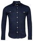 Thomas Maine Texture Parma Cotton Compact Knit Overshirt Navy