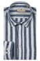 Thomas Maine Torino Button Down Cotton Linnen Stripe Overhemd Navy
