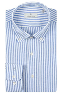 Thomas Maine Torino Button Down Seersucker Stripe Shirt Navy