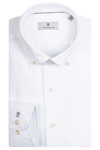 Thomas Maine Torino Small Button-Down Structured Stretch Overhemd Wit