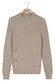 Thomas Maine Turtle Neck Half Cardigan Stitch Elastan Plated Melange Color Trui Beige