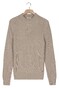 Thomas Maine Turtle Neck Half Cardigan Stitch Elastan Plated Melange Color Trui Beige