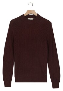 Thomas Maine Turtle Neck Half Cardigan Stitch Elastan Plated Melange Color Trui Bordeaux