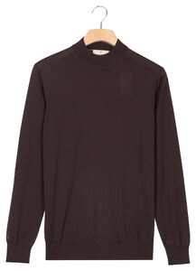 Thomas Maine Turtle Neck Pullover Subtle Melange Color Single Knit Trui Bruin