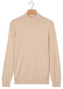 Thomas Maine Turtle Neck Pullover Subtle Melange Color Single Knit Trui Ecru
