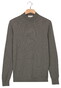 Thomas Maine Turtle Neck Pullover Subtle Melange Color Single Knit Trui Grijsgroen