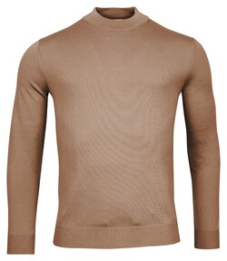 Thomas Maine Turtleneck Single Knit Trui Midden Bruin