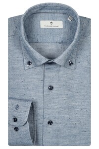 Thomas Maine Two-Tone Twill Torino Button Down Shirt Jeans Blue
