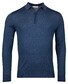 Thomas Maine Uni Color Fine Merino Pullover Polo Collar Trui Indigo