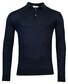 Thomas Maine Uni Color Fine Merino Pullover Polo Collar Trui Navy