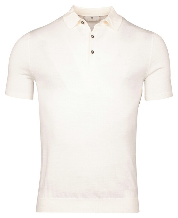 Thomas Maine Uni Color Fine Merino Single Knit Polo Ecru