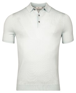 Thomas Maine Uni Color Fine Merino Single Knit Polo Ice Blue