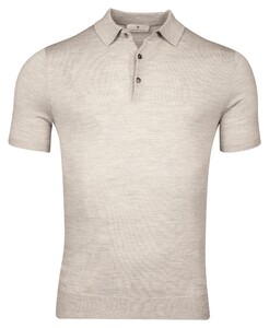 Thomas Maine Uni Color Fine Merino Single Knit Polo Licht Grijs
