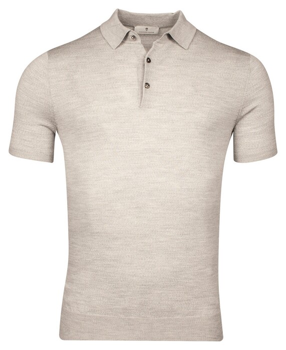 Thomas Maine Uni Color Fine Merino Single Knit Polo Licht Grijs