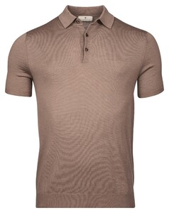 Thomas Maine Uni Color Fine Merino Single Knit Poloshirt Greige