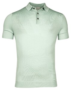 Thomas Maine Uni Color Fine Merino Single Knit Poloshirt Soft Mint