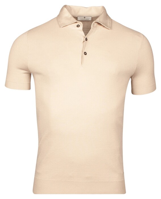 Thomas Maine Uni Color Half Milano Knit Polo Kitt