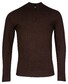 Thomas Maine Uni Color Half Zip Single Knit Trui Bruin