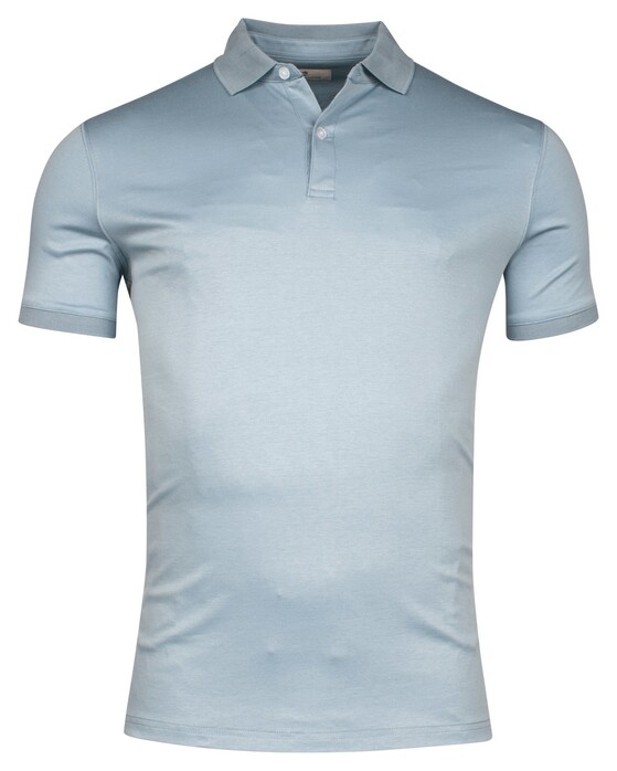 Thomas Maine Uni Color Soft Liquid Cotton Short Sleeve Polo Blauw