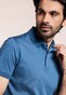 Thomas Maine Uni Color Soft Liquid Cotton Short Sleeve Polo Jeans Blauw