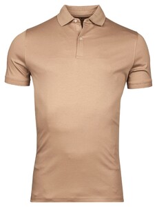 Thomas Maine Uni Color Soft Liquid Cotton Short Sleeve Polo Licht Beige