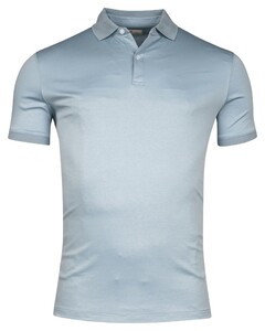 Thomas Maine Uni Color Soft Liquid Cotton Short Sleeve Poloshirt Blue