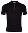 Thomas Maine Uni Color Zip Collar Merino Wool Blend Single Knit And Mesh Knit Polo Navy