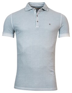 Thomas Maine Uni Piqué Pigment Dyed Enzyme Washed Polo Licht Blauw