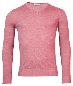 Thomas Maine V-Neck Single Knit Merino Wool Trui Cherry