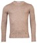 Thomas Maine V-Neck Single Knit Merino Wool Trui Donker Zand Melange