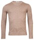 Thomas Maine V-Neck Single Knit Merino Wool Trui Donker Zand Melange