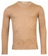 Thomas Maine V-Neck Single Knit Merino Wool Trui Licht Camel