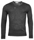 Thomas Maine V-Neck Single Knit Merinowol Trui Antraciet
